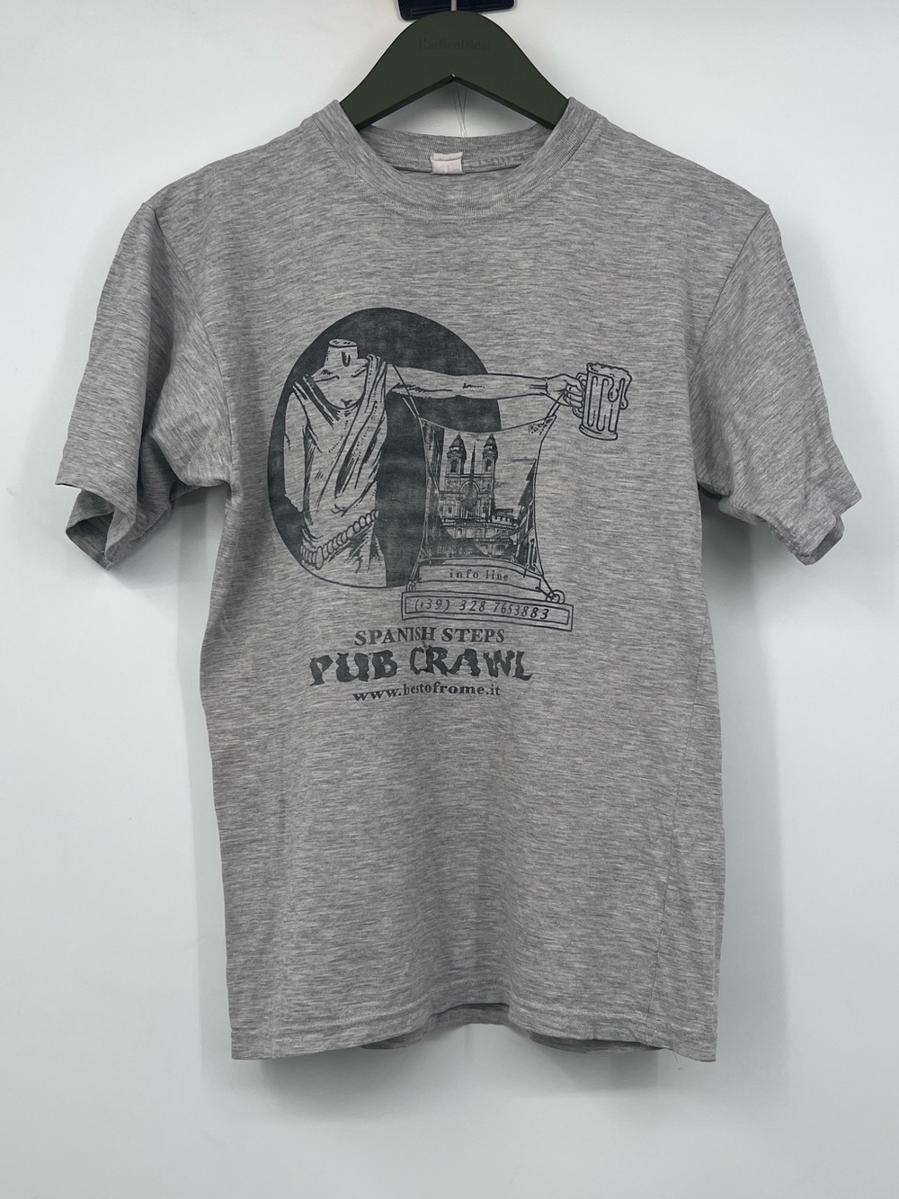 Vintage Gray Short Sleeve Pub Crawl Graphic Tee